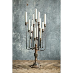 Bougeoir de luxe en métal doré fabriqué à la main, centre de table décoratif, support en fer élégant, décor moderne pour la maison et la fête - Product Image 1