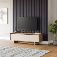 Mueble de TV Landy de Diseño Europeo Moderno en Color Blanco, Fabricado en Turquía, Mueble de Salón de Madera, Gran Venta