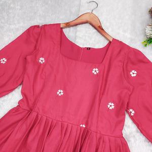 เดรสแม็กซี่ทรงเอไลน์สำหรับผู้หญิงเดรสแขนพองพิมพ์ลายดอกไม้ใส่สบายเหมาะสำหรับสตรีท & วันหยุด - Product Image 5