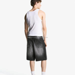 กางเกงยีนส์ขาสั้นทรงหลวมสำหรับผู้ชาย คุณภาพสูง แต่งลายปัก ดีไซน์ขาดๆ ผ้าฝ้าย 100% แห้งเร็ว - Product Image 3