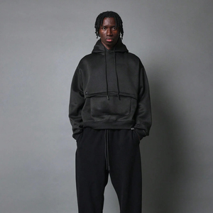 Sweats à capuche personnalisés OEM avec taux d'usine en coton éponge français de qualité supérieure Sweat à capuche surdimensionné avec épaule en duvet Sweat-shirt de style vierge avec capuche - Product Image 4