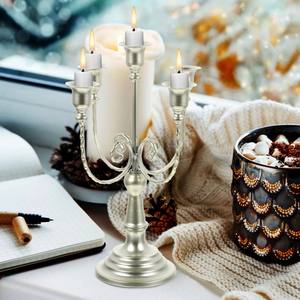 Bougeoirs de luxe Bougies coniques Branches de support de taureau en fer forgé Métal Style européen 5 bras Chandelier Multi Branches - Product Image 1