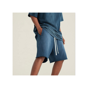 Shorts de course décontractés vintage en coton 100% de haute qualité, taille élastique personnalisée, coupe décontractée pour homme, taille mi-haute, uni - Product Image 3