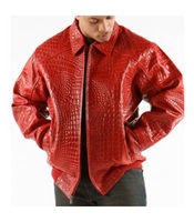 Vêtements d'hiver tendance en vente en ligne, veste en cuir pour motard homme, haute qualité, design unique, veste en cuir pour homme rouge