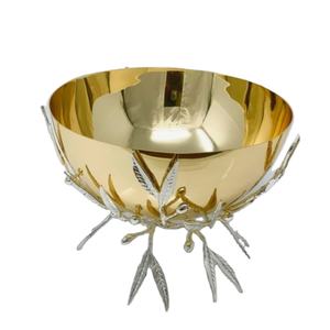 Elegante soporte de hojas de diseño, cuenco de metal para servir chocolate, cuenco de chocolate de metal de Calidad exclusiva para eventos, cuenco de decoración de boda - Product Image 1