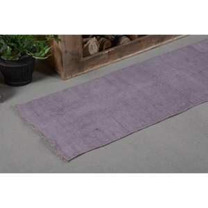 Modern Vintage Turkish Rug 1.8 X 8.2 ft Purple Classic Rectangle Patchwork Design Wool Material Latex for Living Room Hallway 4m - Product Image 5