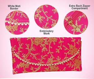 Beaded Embroidery <b>Clutch</b> Bag Handmade Festive Purse Handcrafted Embroidery <b>Clutch</b> Bag For <b>Brides</b> Luxury Embroidery Evening bag - Product Image 4