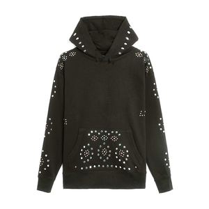 Sweats à capuche en coton mélangé pour hommes, abordables, avec strass, fabriqués en usine, solides, en polaire d'hiver, vente en gros - Product Image 1