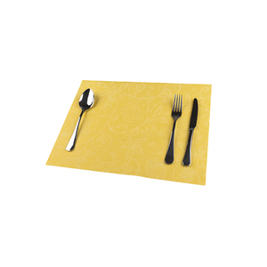 Mantel Amarillo de 30x40cm con Estampado Blanco Cachemir, Novotex TNT, 500 Unidades, B2B - Product Image 1