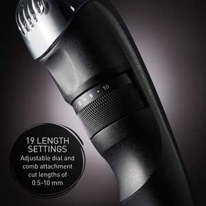 Tondeuse à barbe professionnelle à moteur linéaire de précision, lames en acier inoxydable, IPX7, peigne réglable, batterie USB US - Product Image 6