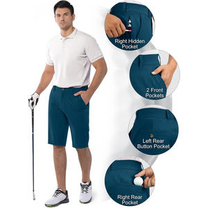 Pantalones cortos de golf personalizados para hombre con diseño transpirable y flexible OEM para regalo de marca al por menor que da eventos de fitness técnicas impresas - Product Image 3