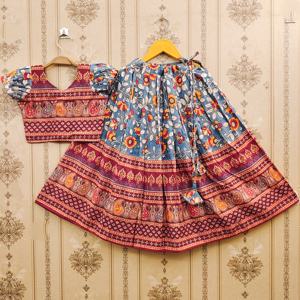 Shoryam - Lehenga Choli Étnico de Moda para Niños |   Poliéster hasta el suelo |   Ropa de Fiesta con Estampado Digital para Diwali, Bodas y Mehndi |   Exportación - Product Image 1