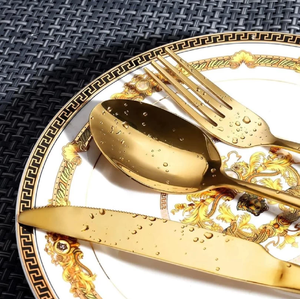 European Palace Design Ensemble de couverts en métal Couverts de créateur pour les événements de mariage Prix de gros sur Couteau Fourchette Cuillères en gros - Product Image 3