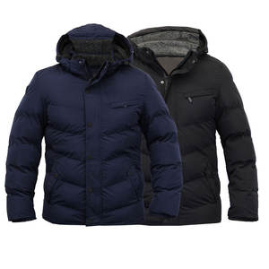 Veste matelassée en coton et polyester unisexe à col montant avec logo sur le devant, taille et design personnalisés pour la saison hivernale - Product Image 1