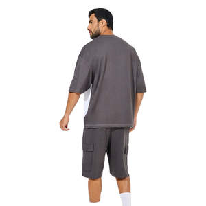 Conjuntos de Verano para Hombre, Camisetas de Manga Corta, Pantalones Cortos Anchos, Trajes de Dos Piezas, Conjuntos de Camisetas y Pantalones Cortos Casuales, Holgados y Transpirables para Hombre - Product Image 5