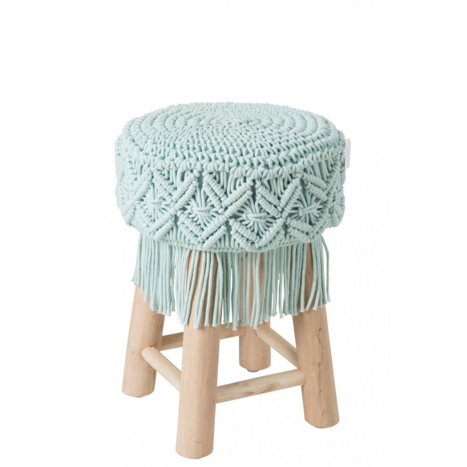 Hot Sale 100% Natural Macrame Cotton Stool Chair Modern Design Tufted For Home Office Bedroom School New Arrival Ottoman Bench