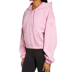 Sudadera con capucha de gran tamaño para mujer con logotipo personalizado nueva sudadera corta de manga larga para mujer a precio de fábrica sudaderas con capucha para mujer, de punto - Product Image 2