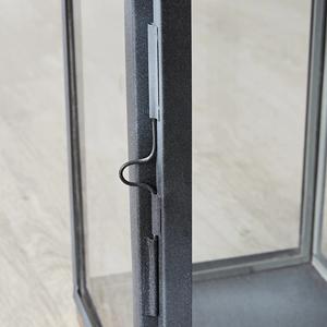 Elegant <b>Black</b> and Gold Metal <b>Lantern</b> with Glass Sides Perfect for Candle Display Home Decor Indoor <b>Outdoor</b> Lighting Accent - Product Image 4