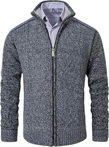 Pull en tricot décontracté pour homme W9592Y Knzhee Industry, anti-rides, anti-bouloches, respirant, fin, 100% coton, ample, uni, hiver - Product Image 6