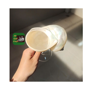 แก้วไวน์เปลือกหอยธรรมชาติทำด้วยมือจากข้อมูล99โกลด์ - Product Image 3