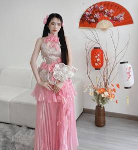 Vestido de mujer de alta calidad vestido adornado floral personalizado OEM/ODM hecho en Vietnam - Product Image 4