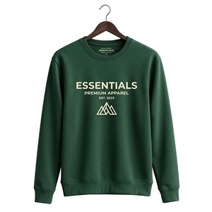 เสื้อสเวตเชิ้ตคอกลมผู้ชาย คุณภาพส่งออก สีเขียวอมฟ้า ทรงปกติ พิมพ์ลาย สวมใส่สบายๆ ในฤดูใบไม้ร่วง ผลิตจากผ้าฝ้าย 100% - Product Image 1