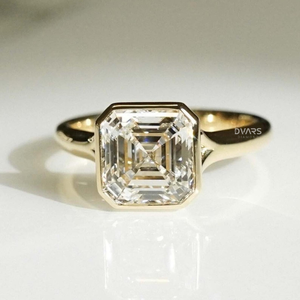 Asscher ชุดเบเซิลแหวนเพชรสำหรับปลูกในห้องปฏิบัติการเครื่องประดับหมั้นเพชร VVS ความคมชัด IGI ได้รับการรับรองหรูหราปรับแต่งได้สีขาวเหลืองกุหลาบ - Product Image 1