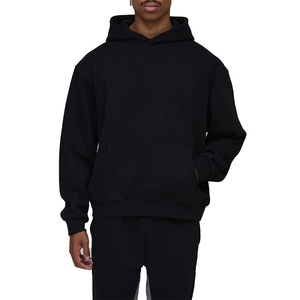 Ropa informal personalizada para correr, chándal para correr, venta al por mayor, chándales de volante de gran tamaño negro sólido para hombres - Product Image 6