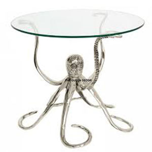 Mesa de Centro de Estilo Nórdico Minimalista, Creativa, de Aluminio, Redonda, Plateada, con Textura Martillada, para Decoración del Hogar - Product Image 6