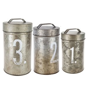 Conteneur de stockage de sel et d'épices de conception simple prix abordable boîte galvanisée d'aspect vintage ménage - Product Image 2