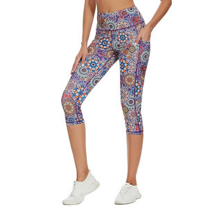 Leggings Cortos de Punto Casuales Premium, Transpirables, Ecológicos, de Spandex/Poliéster, Cintura Alta, para Gimnasio, Entrenamiento, Fitness y Ropa Deportiva - Product Image 1