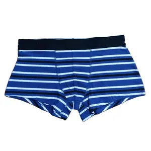 Strip High Quality Men's Boxer Briefs Design for Men Soft Underwear Elastic Waist Shorts OEM Customized Logo Design