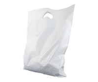 Sacs de sécurité pour le commerce (HDPE LDPE) – Taille personnalisée pour sacs à emporter, restauration rapide, boulangerie, boissons – Poignée découpée, sérigraphie