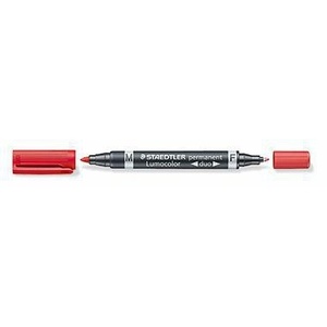 Marcadores STAEDTLER Lumocolor Duo 0.6 y 1.5 mm Rojos Permanentes para Escritura y Corrección - Product Image 1