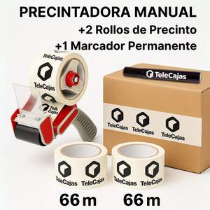 Dispensador manual de cinta adhesiva con corte y freno (50 mm) Incluye 2 rollos de marcadores permanentes y cinta gruesa de cierre para cajas - Product Image 5