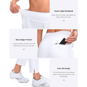Pantalon de golf extensible à séchage rapide pour femmes avec 5 poches pantalon taille haute avec cordon de serrage pour femmes voyage travail décontracté - Product Image 5
