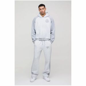 Pull à capuche pour homme 100% coton biologique surdimensionné et écologique Long hiver solide motif 3D perlé broderie - Product Image 3