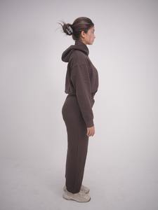 Ensemble survêtement à capuche 2 pièces pour femme, streetwear uni, écologique, anti-froissement, 100% coton molletonné, surdimensionné, hiver - Product Image 5
