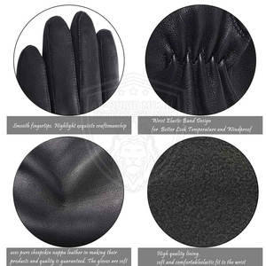 Guantes de cuero con aspecto atemporal y forro interior cómodo Guantes de cuero para uso en exteriores con material duradero - Product Image 2