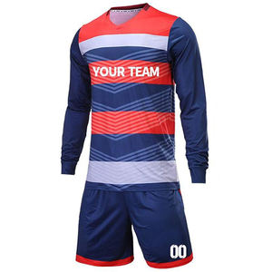 Conjunto de ropa de equipo de fútbol profesional ajustado con uniforme de fútbol estampado por sublimación de secado rápido de poliéster 100% - Product Image 2