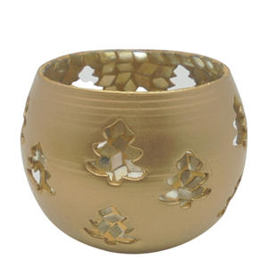 Lot de 2 bougies rondes en métal, bocal à bougie décoratif plaqué or pour la décoration d'hôtel, faites à la main et personnalisées, vente en gros - Product Image 5