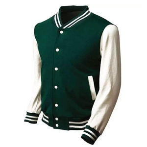 Chaqueta Unisex Estilo Universitario Multicolor con Mangas en Contraste, Ribete Acanalado a Rayas, Botones a Presión, Ropa Urbana de Moda - Product Image 4