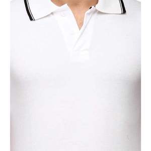 Algodón de alta calidad para hombres para camiseta de Polo Casual patrón sólido manga corta cuello bordado precio barato de talla grande - Product Image 5