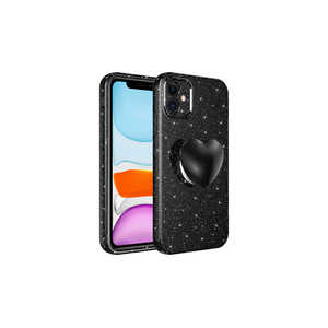 Coque de luxe scintillante en silicone pour Pop Socket, styles PC rigide et silicone souple, protection de l'appareil photo, antichoc, coque arrière pour iPhone 11 - Product Image 1