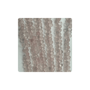 Quartz rose naturel rose à facettes de qualité supérieure du fournisseur indien perles Briolette en forme de larme 5mm 6mm environ 8 pouces brin pour - Product Image 3