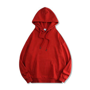 Sudadera Holgada Roja de Moda con Franja Lateral Blanca, Estilo Urbano con Bloques de Color, Ropa de Calle de Invierno, Tinte Liso - Product Image 5