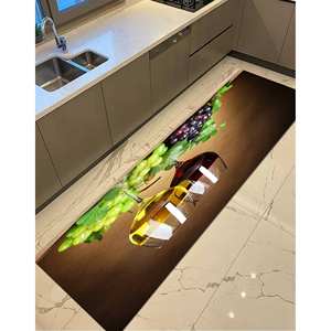 Tapis imprimé motif raisin : Tapis moderne, grand format, pour la décoration intérieure, avec poils doux - Product Image 3