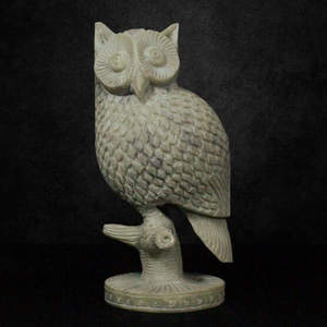 Fait à la main 8 pouces écologique doux pierre hibou pièce maîtresse solide fonction décor à la maison pour Noël et Diwali Occasions - Product Image 1