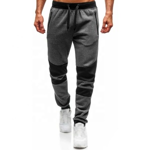 Pantalones de gimnasio deportivos de felpa francesa ajustados para hombre, mallas de pana de algodón personalizadas, pantalones de chándal medios de estilo informal alto con bordado oscuro - Product Image 5