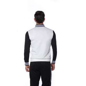 Color gris claro y blanco Cremallera completa Slim Fit Custom Men Sweatsuit Chándal Conjuntos Transpirable Super Soft Fleece Chándal - Product Image 5